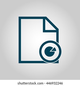 Vector illustration of file pie sign icon on grey background.