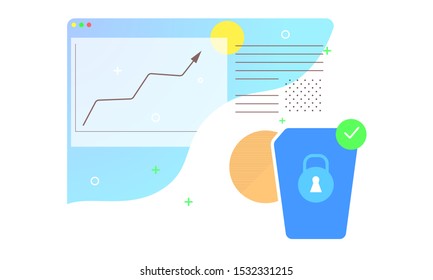 Vector illustration of file protection template