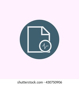 Vector illustration of file pulse sign icon on blue circle background.