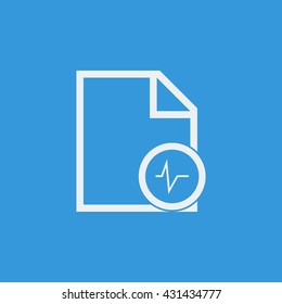 Vector illustration of file pulse sign icon on blue background.