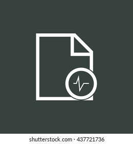 Vector illustration of file pulse sign icon on dark background.