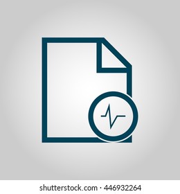 Vector illustration of file pulse sign icon on grey background