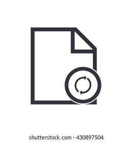 Vector illustration of file refresh sign icon on white background.