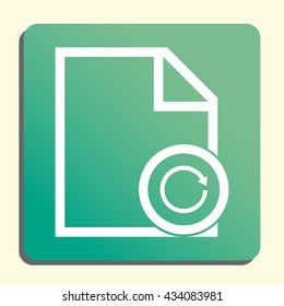 Vector illustration of file reload sign icon on green light background.
