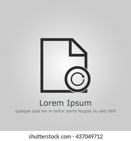 Vector illustration of file reload sign icon on grey background.