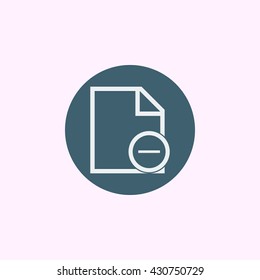 Vector illustration of file remove sign icon on blue circle background.