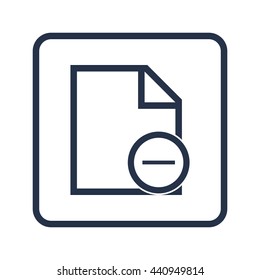 Vector illustration of file remove sign icon on blue round background.