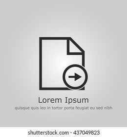 Vector illustration of file right sign icon on grey background.