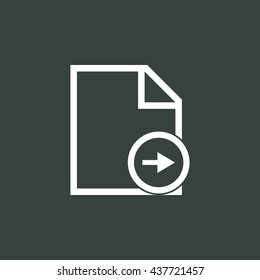 Vector illustration of file right sign icon on dark background.