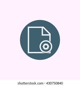 Vector illustration of file settings sign icon on blue circle background.