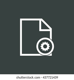 Vector illustration of file settings sign icon on dark background.