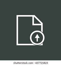 Vector illustration of file up sign icon on dark background.