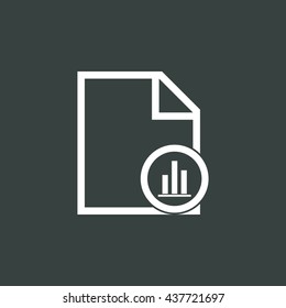 Vector illustration of file stats sign icon on dark background.