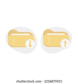 vector illustration. File upload, file download, document upload, and document download. Flat style design
