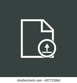 Vector illustration of file upload sign icon on dark background.