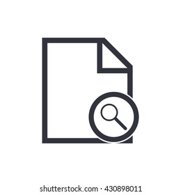 Vector illustration of file zoom sign icon on white background.