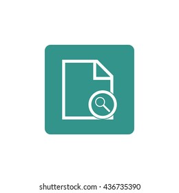 Vector illustration of file zoom sign icon on green background.