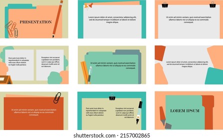 Una ilustración vectorial de archivos de diferentes carpetas
