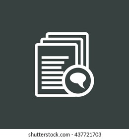 Vector illustration of files discussion sign icon on dark background.