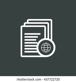 Vector illustration of files internet sign icon on dark background.