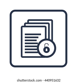 Vector illustration of files open sign icon on blue round background.