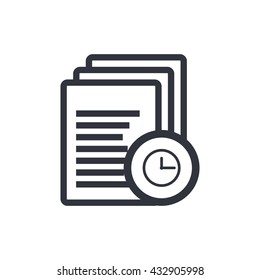 Vector illustration of files and time icon