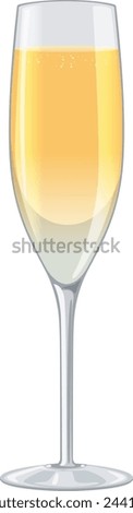 Vector illustration of a filled champagne flute