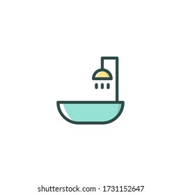 Ilustración vectorial del baño de iconos rellenos adecuado para sitios web, aplicaciones móviles, negocios, viajes, vacaciones y más.Con trazo editable 48x48 píxel perfecto en fondo blanco