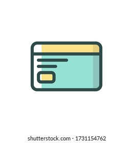 Vector illustration of filled icon credit card, suitable for website, mobile apps, business, travel, holiday and more.With editable stroke 48x48 pixel perfect on white background