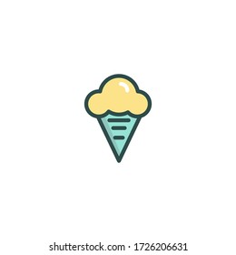 Vector illustration of filled line icon ice cream suitable for website, mobile apps, business, travel, holiday and more.With editable stroke 48x48 pixel perfect on white background