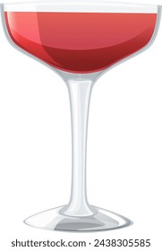 Vector illustration of a filled red wine glass.