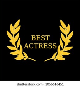 Vector illustration film award best actress laurel wreath