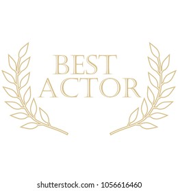 Vector illustration film award best actor laurel wreath