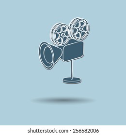 Vector illustration of  Film camera color background.