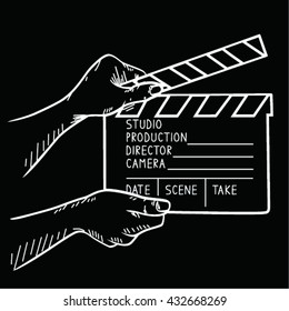 vector illustration of film clapper 