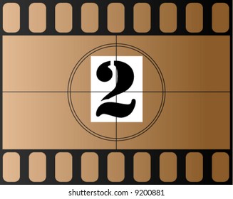 vector illustration of film contdown, number 2