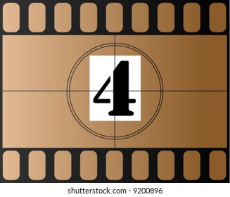 vector illustration of film contdown, number 4