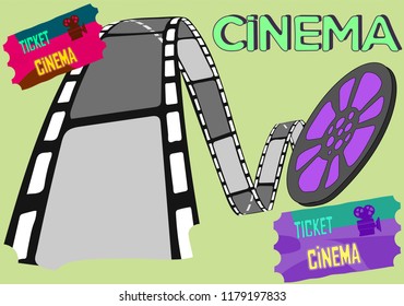 Vector illustration for the film industry. Elements of the film industry.