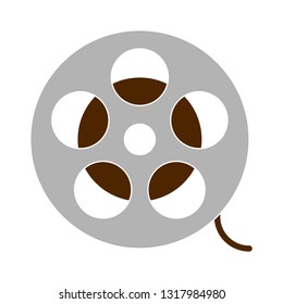 Vector illustration of film reel & retro movie. entertainment icon