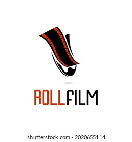 vector illustration of film roll, icon and logo