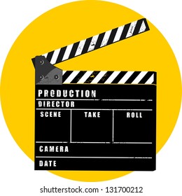 vector illustration of film set clapper