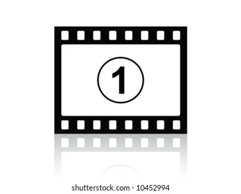 Vector illustration of a film strip with reflection