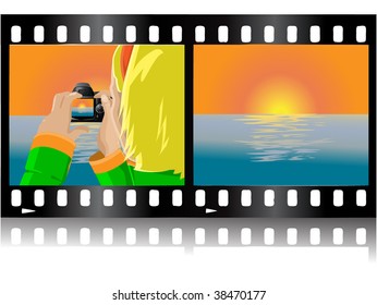 vector illustration with film strips