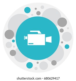 Vector Illustration Of Filming Symbol On Camcorder Icon. Premium Quality Isolated Video Camera  Element In Trendy Flat Style.