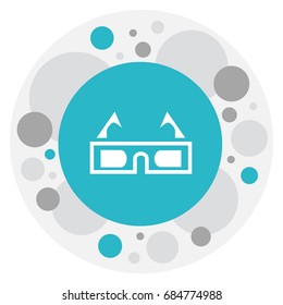 Vector Illustration Of Filming Symbol On Film Glasses Icon. Premium Quality Isolated 3D Vision Element In Trendy Flat Style.
