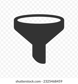 Vector illustration of filter icon in dark color and transparent background(PNG).