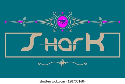 vector illustration fin fish icon logo shark