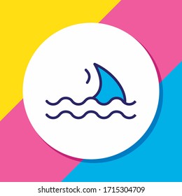 Vector illustration of fin icon colored line. Beautiful nautical element also can be used as shark icon element.