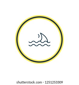 Vector illustration of fin icon line. Beautiful nautical element also can be used as shark icon element.