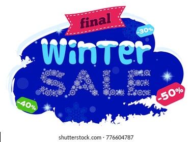 Vector illustration: final winter sale banner. Vector image for posters, brochures, web graphic.
